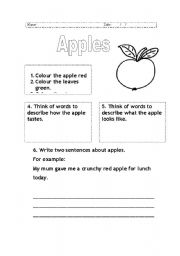 English worksheet: Apples