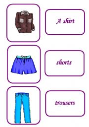 English Worksheet: clothes memory game4 / 12
