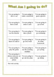 English Worksheet: Going to!