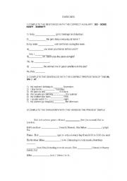 English Worksheet: worksheet  present simple /do -does