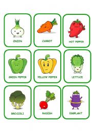 English Worksheet: VEGETABLES SET