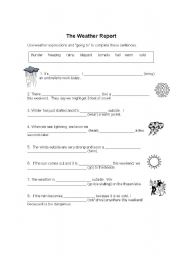 English Worksheet: Weather Report