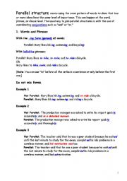 English Worksheet: Parallel Structure