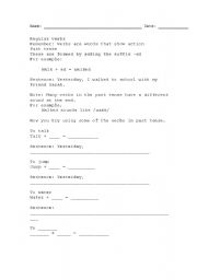 English Worksheet: Regular Verbs