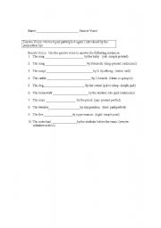English worksheet: Passive Voice in different tenses