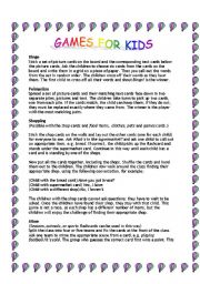 English Worksheet: GAMES FOR KIDS