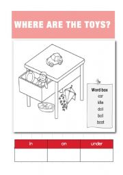 English Worksheet: where are the toys