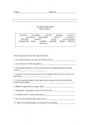 English Worksheet: Vocabulary quiz