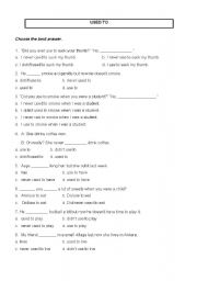 English Worksheet: used to