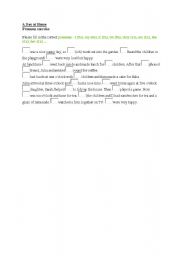 English Worksheet: Pronoun exercise