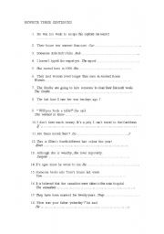 English Worksheet: Transformation exercises