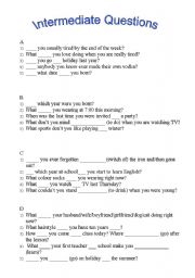 English Worksheet: Questions Present Simple Past Simple
