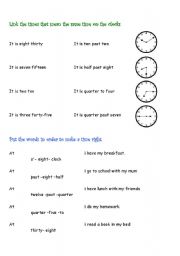 English worksheet: Time