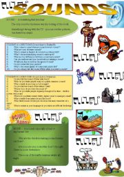 English Worksheet: SOUNDS - fun activities