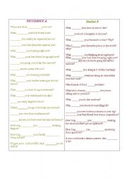 English worksheet: Speaking activity with qusetions and auxiliary verbs filling in.