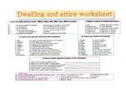 Dwelling and attire around the world question sheet