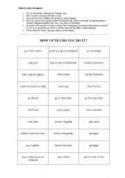 English Worksheet: How often do you do it? - Hot potato