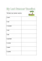 English Worksheet: Tell about your summer vacation