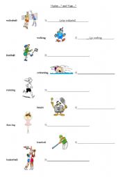 Play versus Go sports worksheet