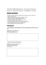 English Worksheet: KET Writing Practice