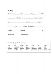 English Worksheet: A Dog