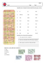 English Worksheet: Clans and Tartans 2