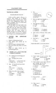 English Worksheet: Placement test