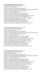 English Worksheet: Predictions