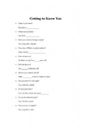 English Worksheet: self interview