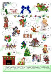 English Worksheet: Christmas Pictionary