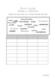 English worksheet: Word study