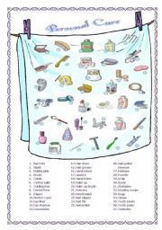 English Worksheet: Personal care