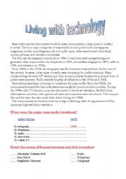 English Worksheet: Living with technology