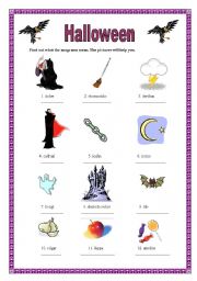 English Worksheet: Halloween Anagrams (28.08.08)