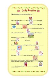 English Worksheet: Daily routine