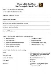 Pirates of the Caribbean Worksheet 3