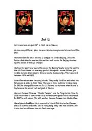 English worksheet: Jet Li