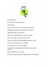 English worksheet: Sports Discussion