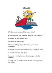 English worksheet: Travel Discussion