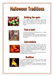 English Worksheet: Halloween Traditions - 1 (29.08.08)