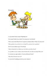 English Worksheet: Friends Discussion