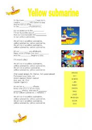 English Worksheet: MUSIC: yellow Submarine - The Beatles