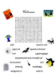 Halloween word search