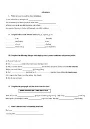 English worksheet: Adventure vocabulary