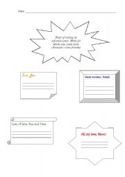 English worksheet: How ending a letter