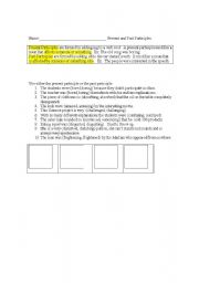 English Worksheet: Present and Past Participles used as Modifiers