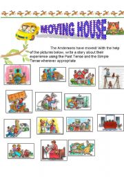 English Worksheet: Moving House- an exercise on the past and present tense