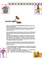 English Worksheet: Grammar Auction