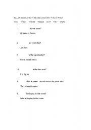 English Worksheet: Question words