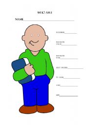 English Worksheet: Who am I Boy